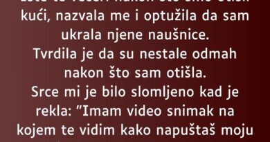 “Moja svekrva je uvijek mislila da nisam dovoljno dobra za njenog sina jer radim kao konobarica…”